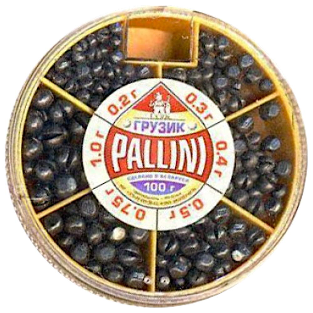 Набор грузил-Дробинок Pallini №3 100г - 0.2г-0.3г-0.4г-0.5г-0.75г-1.0г Дробинки