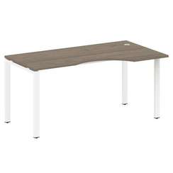 Metal System Стол криволинейный правый на П-образном м/к БП.СА-1 (R) Вяз Благородный/Металл Белый 16