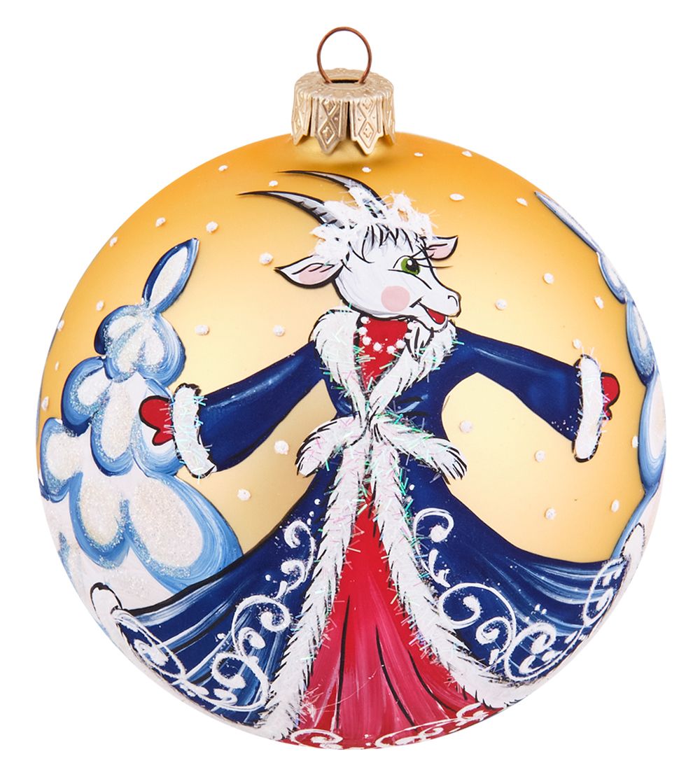 Элита НФШ-1669/1 Ел.украшение Шар «Коза Снегурочка» 100 мм