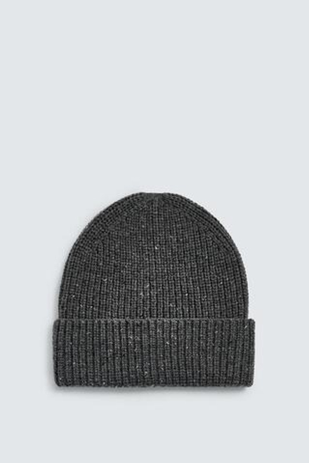 ZARA ШАПКА ИЗ РЕЛЬЕФНОЙ ПРЯЖИ, СЕРЫЙ