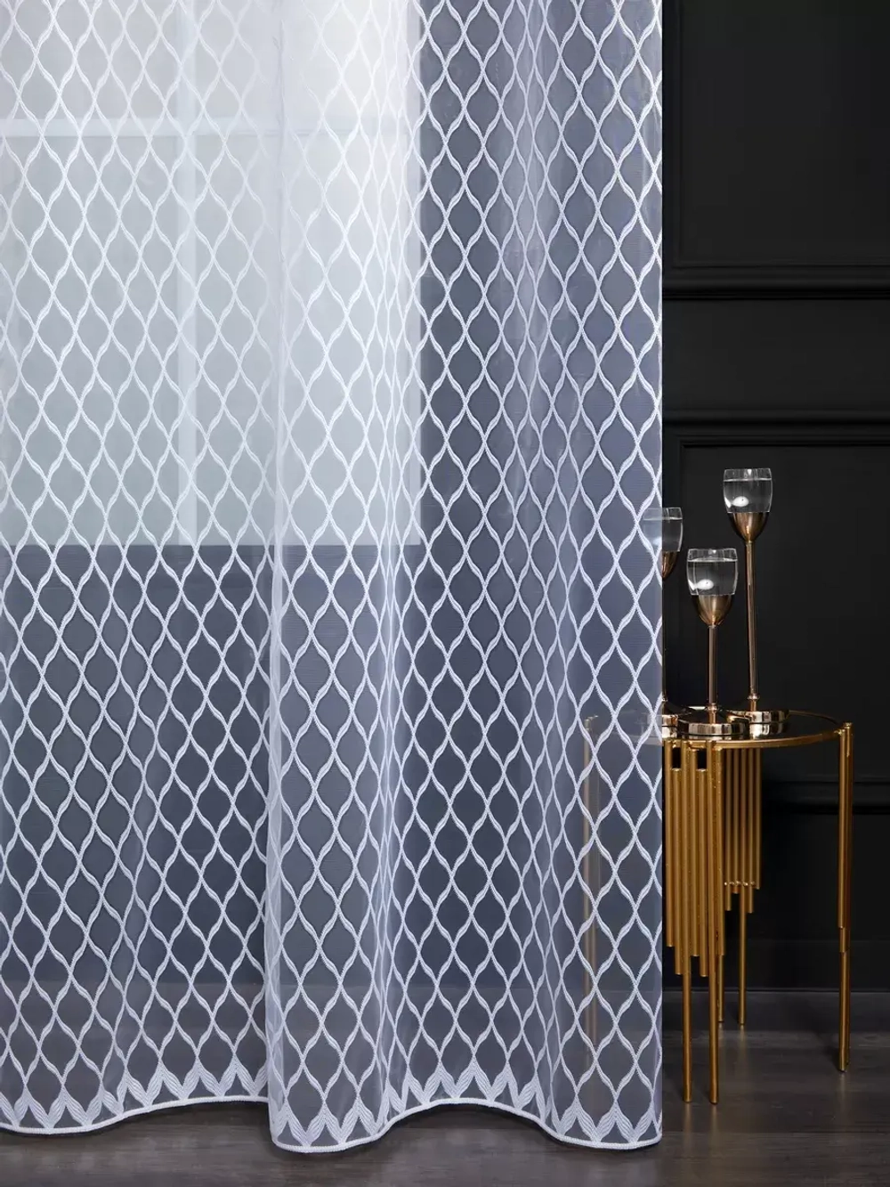 Тюль 500 на 265 в спальню кухню длинный готовый