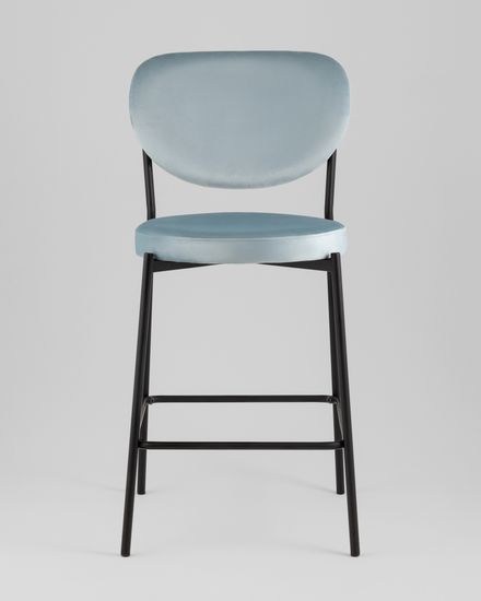 Стул полубарный Барбара NEW велюр серо-голубой NC