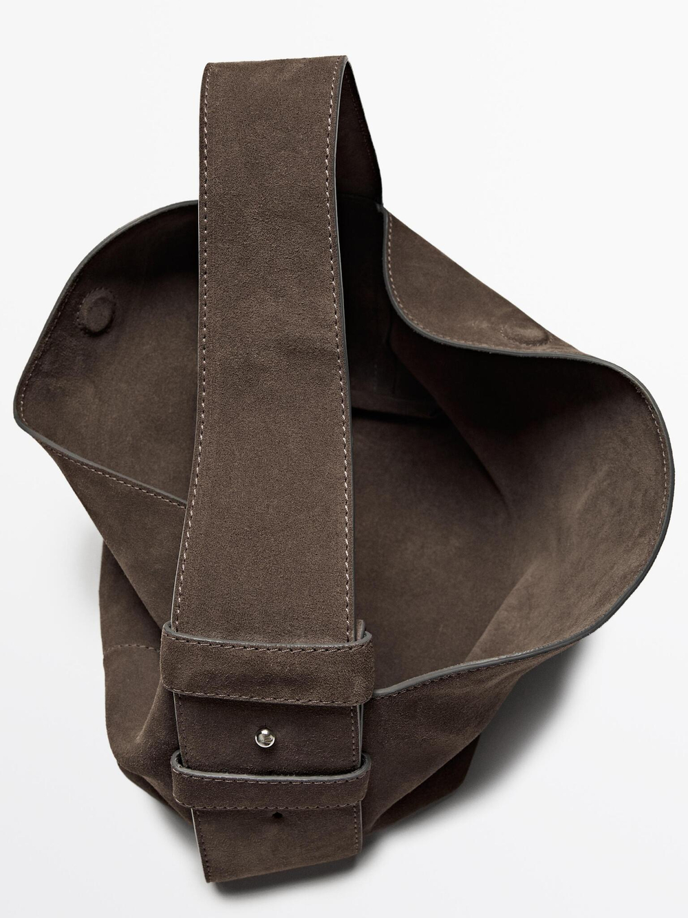 Massimo Dutti Замшевая сумка с плечевым ремнем, коричневый