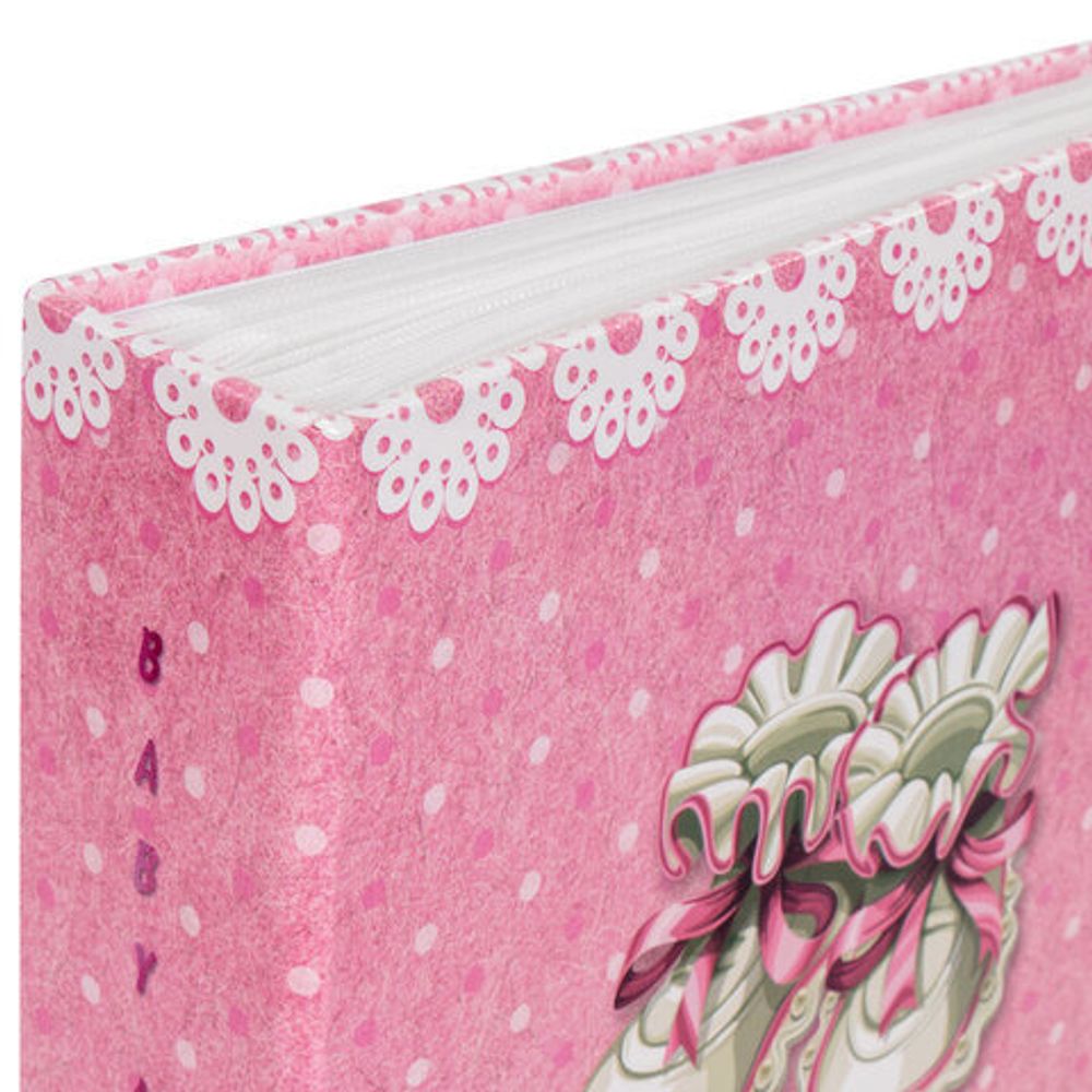 Фотоальбом BRAUBERG "Baby shoes" на 200 фото 10х15 см, твердая обложка, термосклейка, розовый, 39114, 391148