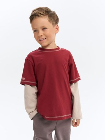 Лонгслив "Будь рядом" с контрастными рукавами