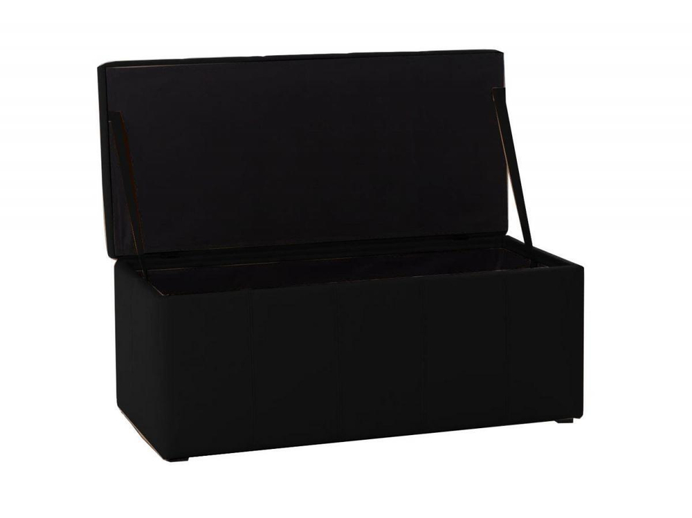 Банкетка Лонг Черный экокожа