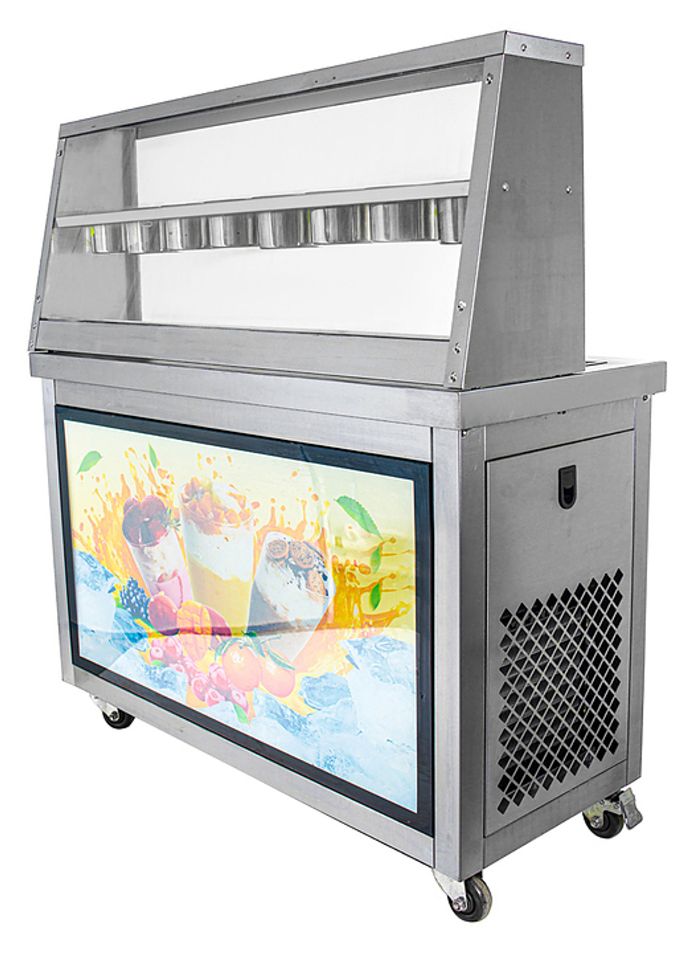 Фризер для жареного мороженого Foodatlas KCB-2F (контейнеры, световой короб, стол для топпингов, 2 компрессора)