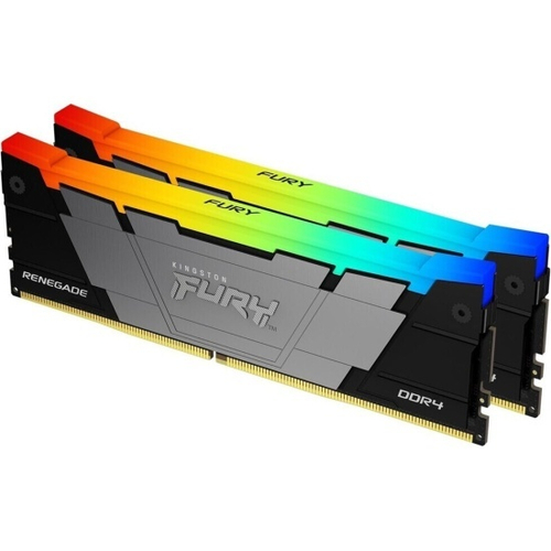 Модуль памяти DIMM DDR4 64Gb, 3200Mhz, 2x32GB, Kingston Fury Renegade RGB (KF432C16RB2AK2/64)