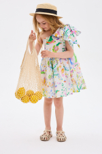 Белое платье с цветочным принтом "Ирис"