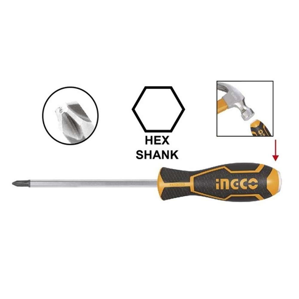 Отвертка крестовая ударная PH2 x 150