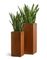 Кашпо TREEZ Effectory - серия Corten Steel - Высокий куб - Кортеновская сталь - Бархатистая окись