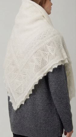 Оренбургский пуховый платок П4-100-02 экрю