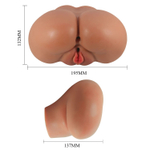 Карамельный мастурбатор-полуторс Luna с вибрацией (Цвет: карамель (темно-бежевый))