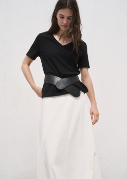 Хлопковая футболка с V-образной горловиной