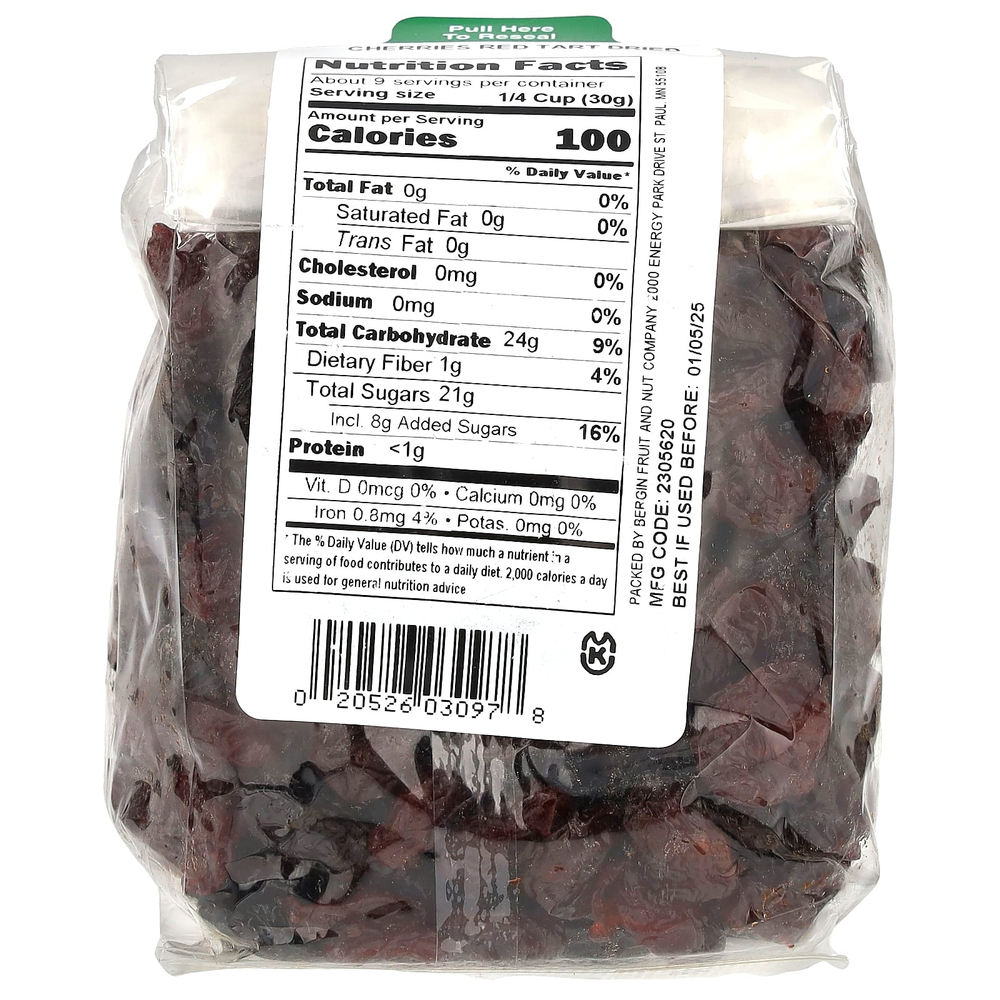 Bergin Fruit and Nut Company, Сушеная вишня, 283 г (10 унций)