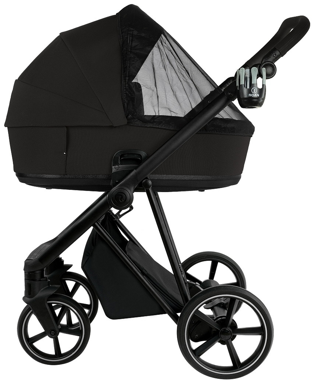 Детская коляска Roan Sol 2.0 2 в 1 SLL/30/T Caviar Black/Black/руч.Black