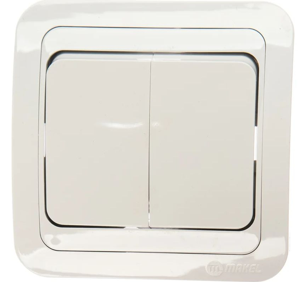 Выключатель2-кл белый Makel Mimoza 12003
