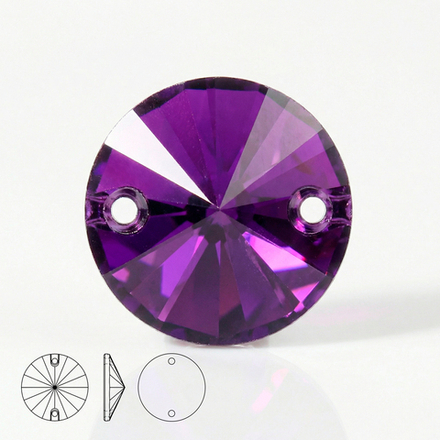 Пришивные стеклянные стразы (Purple / Фиолетовый) Rivoli