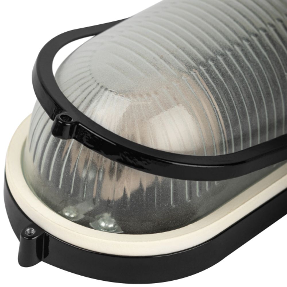 Светильник ЭРА НБП 04-60-001 Акватермо алюминий/стекло IP54 E27 max 60Вт 212х105 овал черный термостойкий