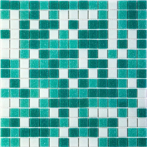 Emily мозаика Bonaparte стеклянная зеленый белый квадрат
