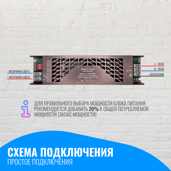 Блок питания Smart Aura для светодиодной ленты