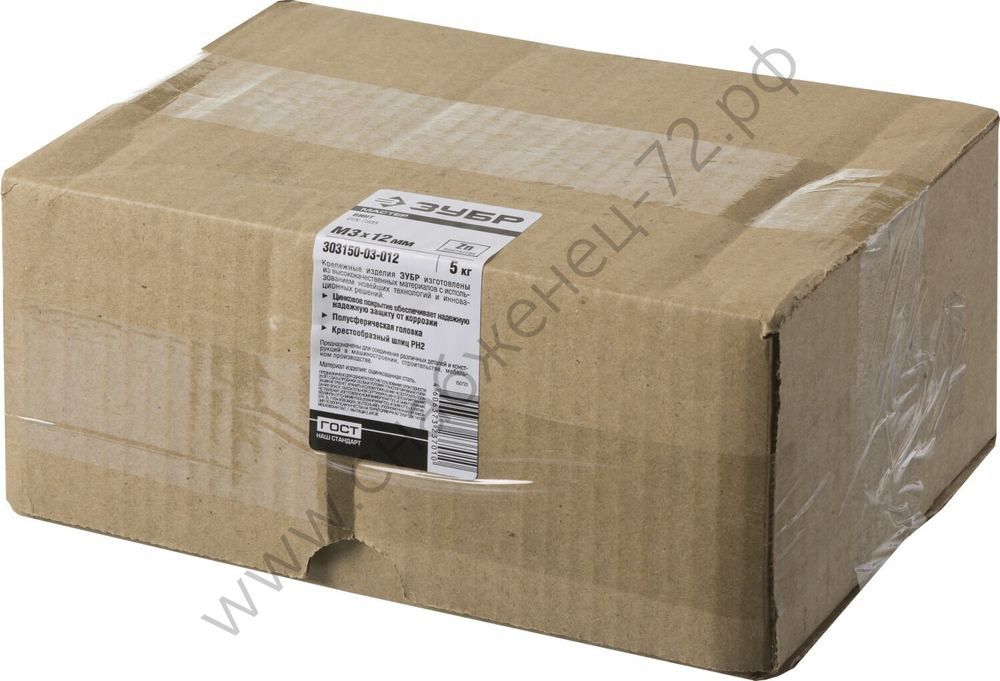 ЗУБР DIN 7985 кл. пр. 4.8, M3 x 12 мм, винт с полусферической головкой, цинк, 5 кг (303150-03-012)