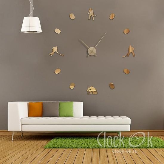 Настенные 3D часы Хоккей