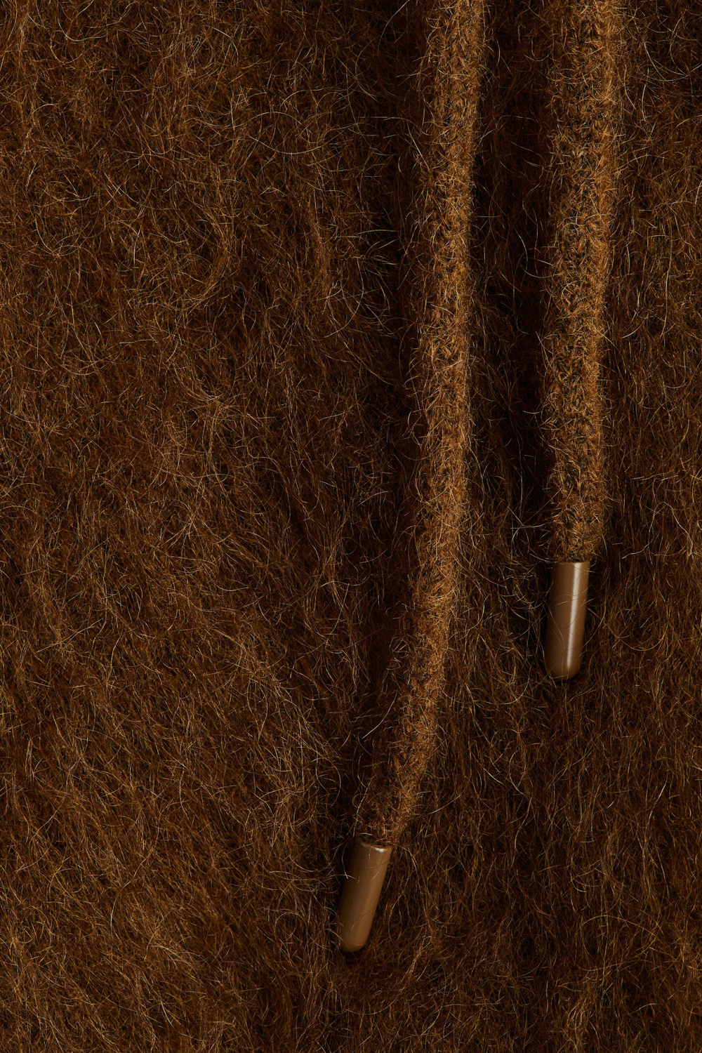 H&M Толстовка с капюшоном из смесовой мохеровой пряжи, темно-коричневый