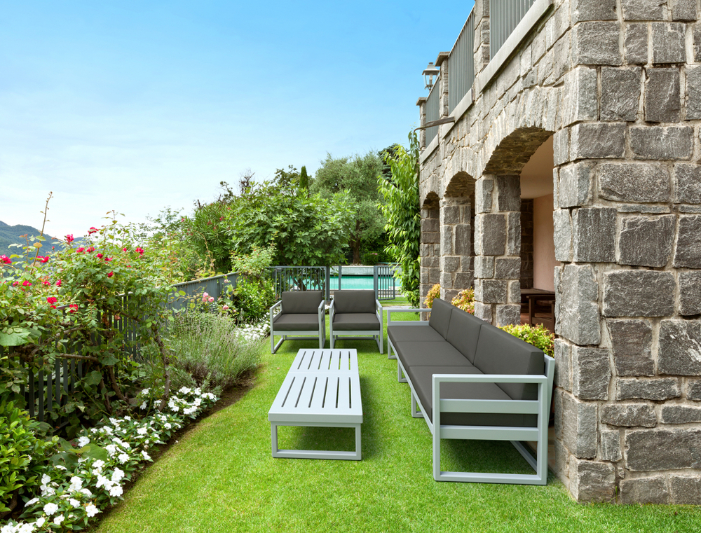 Комплект пластиковой мебели Siesta Contract Mykonos XL, серебристый, темно-серый