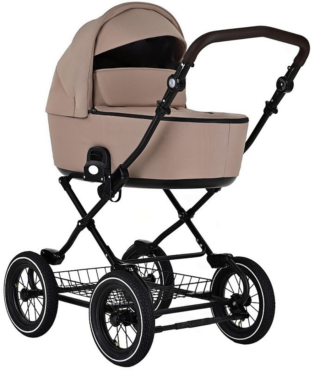 Детская коляска Roan Bass Next Classic d12 3 в 1 с автокреслом Tutis Elo Lux Black RCL266/1 Amber