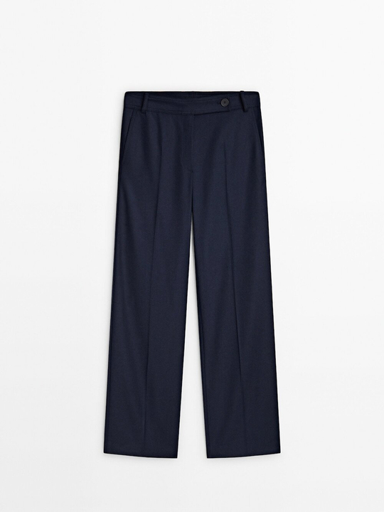Massimo Dutti Костюмные брюки прямого кроя, темно-синий