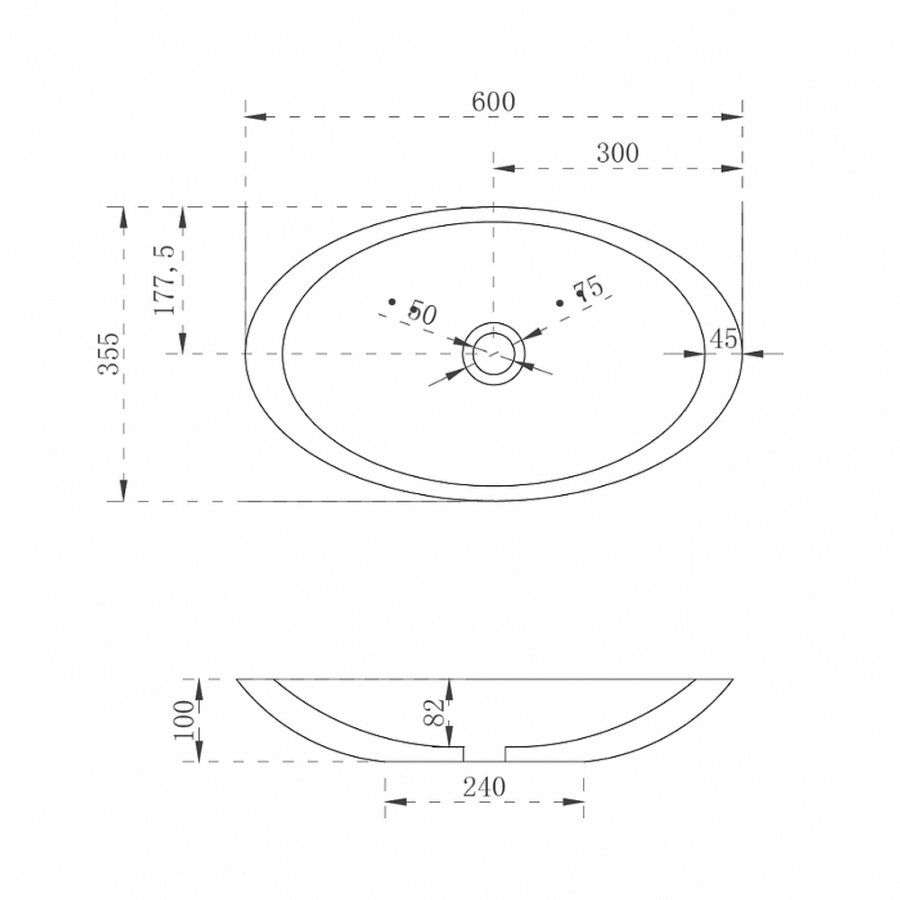 Раковина-чаша Abber Kristall 60 AT2810Topas Оранжевая