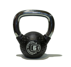 Гиря 6 кг с хромированной ручкой полиуретановая (CPU)