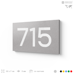 Номер на дверь 715, табличка на дверь для офиса, квартиры, кабинета, аудитории, склада, серая 120х70 мм, Айдентика Технолоджи