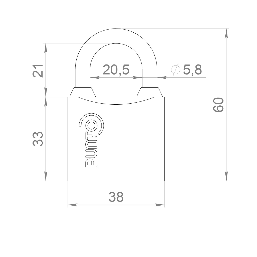 Замок навесной PK-0138 3 key англ.ключ.