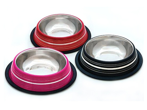 Миска нескользящая цветная с полосой 1,9 л.