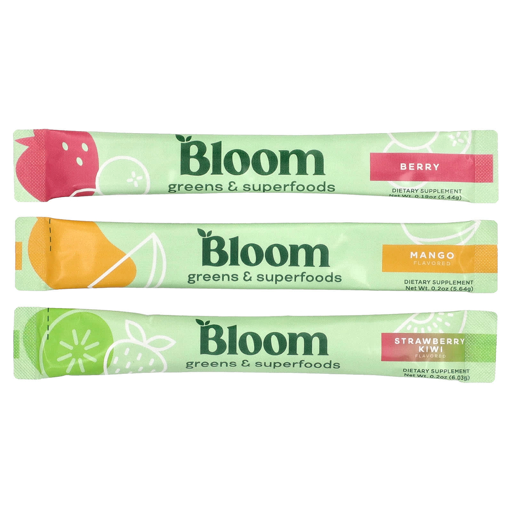 Bloom, Greens & Superfoods, Variety Pack, 18 стиков, 102,36 г (3,6 унции)