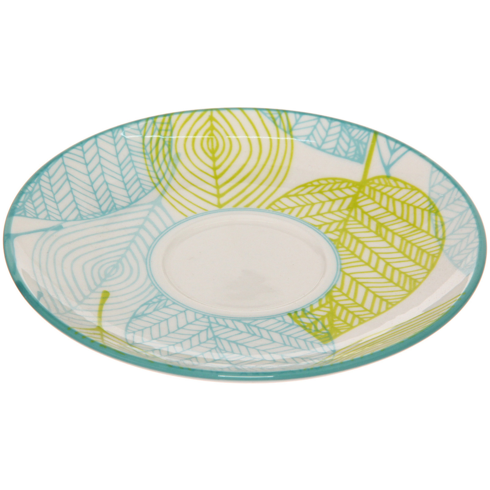 Чайная пара керамическая «Эдельвейс» (кружка 220мл+блюдце), желто-голубая