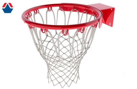 Кольцо баскетбольное №7 ТР усиленное (цвет КРАСНЫЙ) с сеткой в комплекте