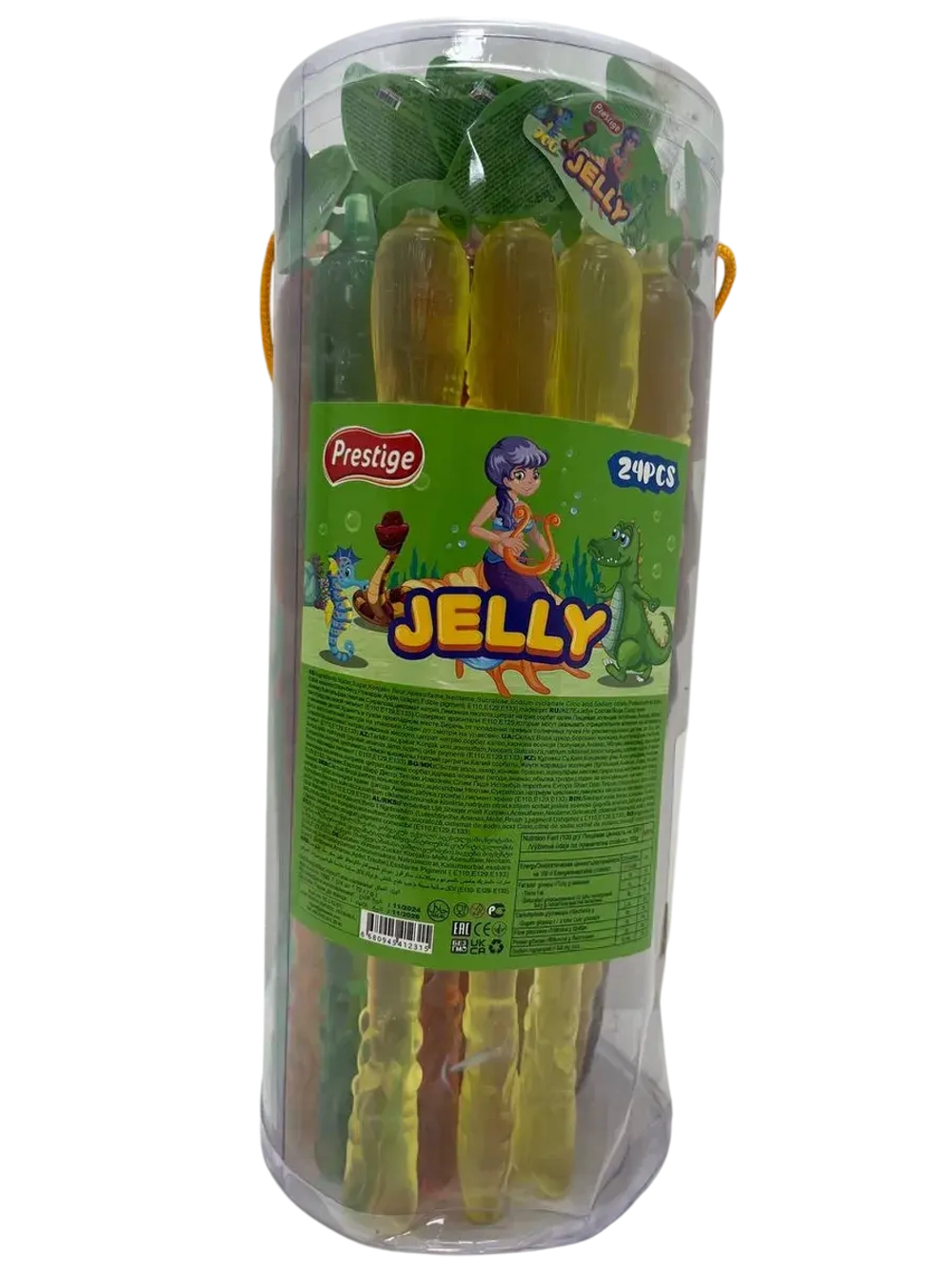 Фруктовое желе в упаковках в форме Русалки, 24шт