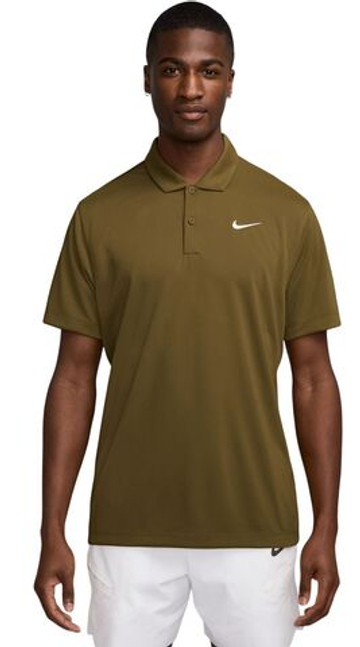 Мужское теннисное поло Nike Court Dri-Fit Solid - olive flak/white