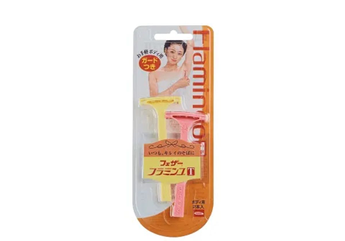 Бритвенный станок с одним лезвием "Flamingo T" Feather, 2шт