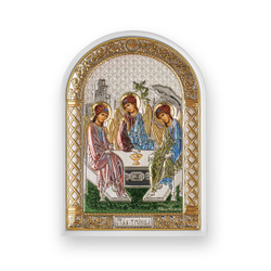 Св. Троица, икона арочная, пластик белый, эмаль 62x88