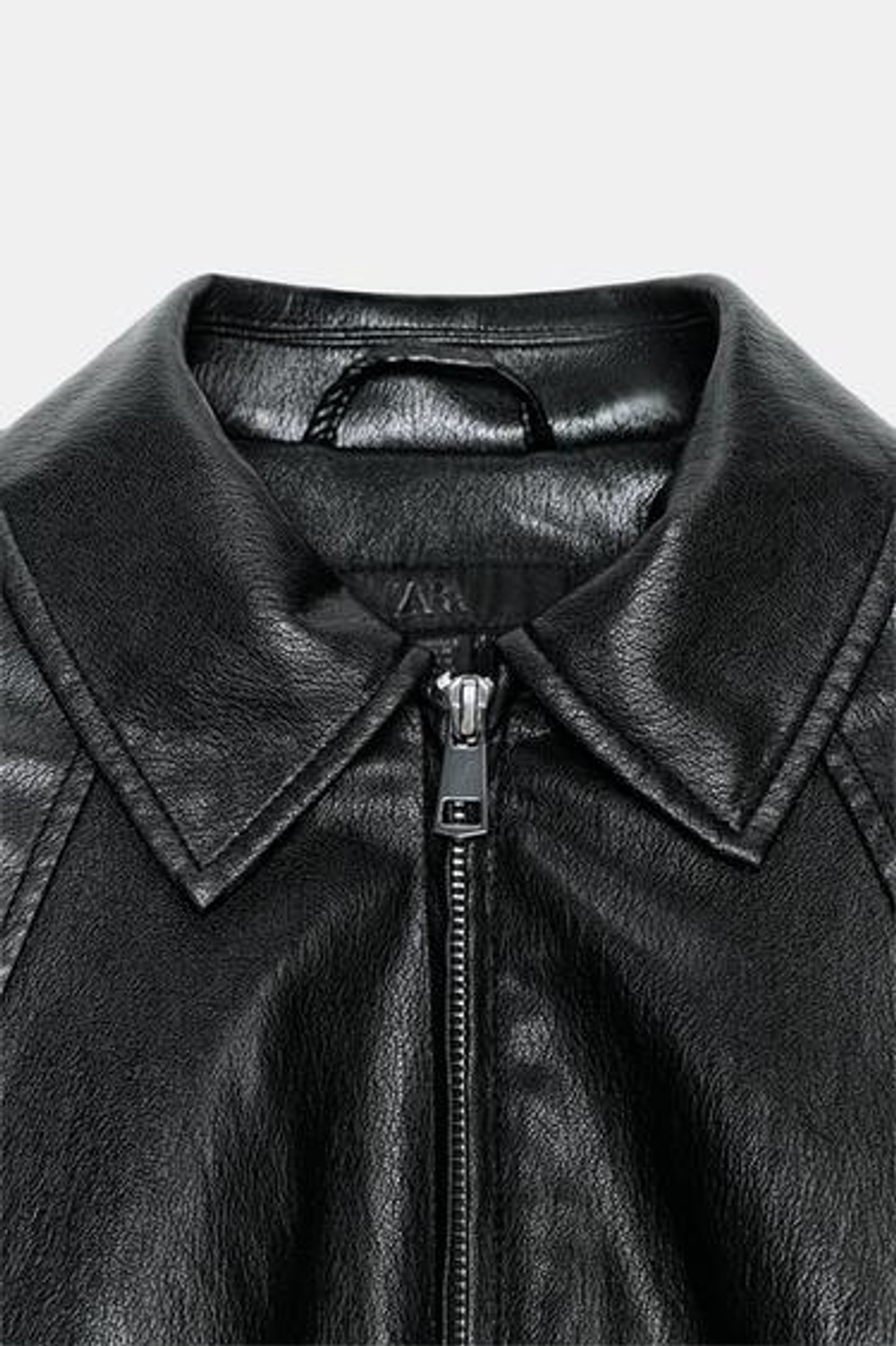 Искусственная кожа бомбер куртка - ZARA