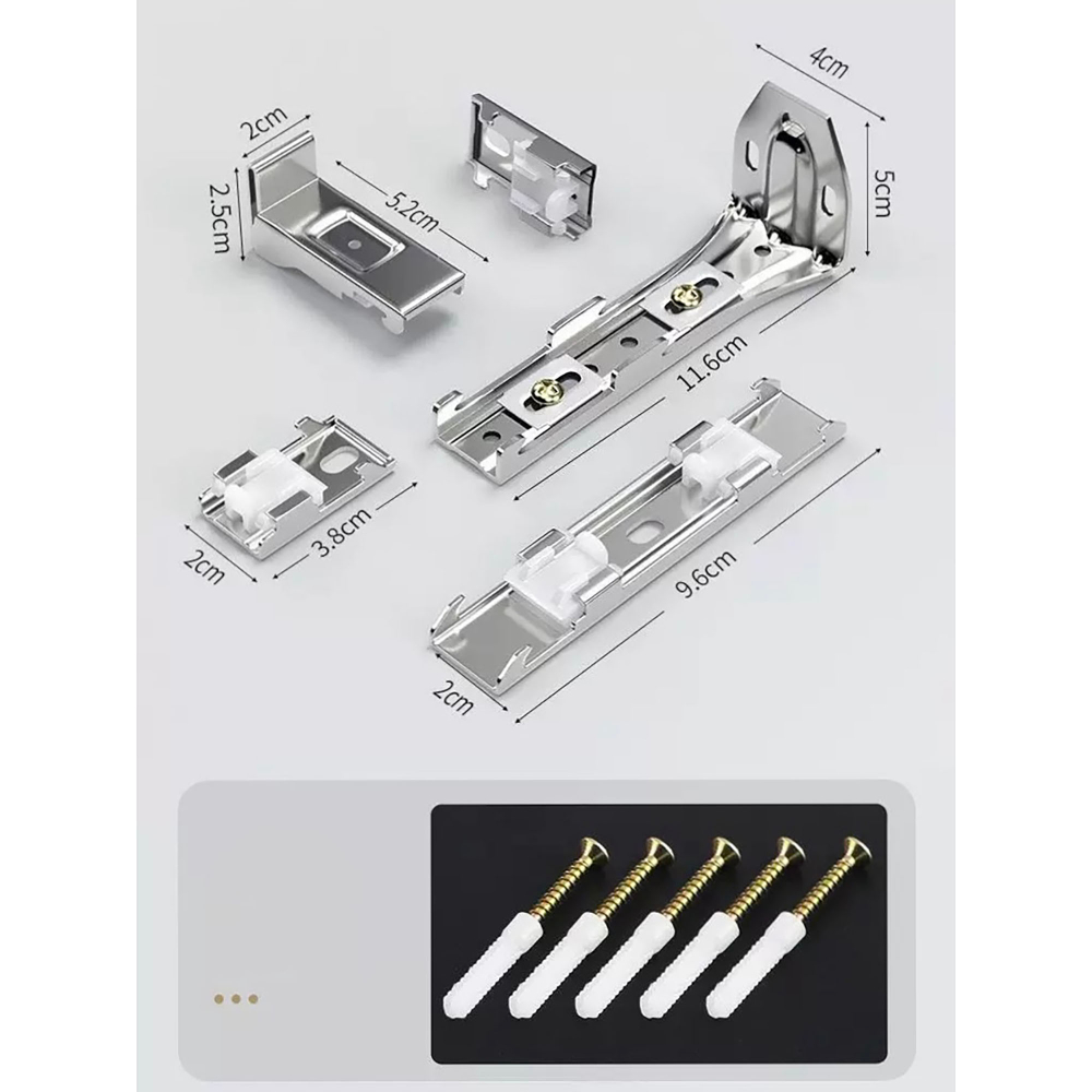 Карниз для штор изогнутый, алюминиевый, однорядный / двухрядный