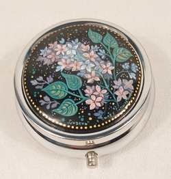 Таблетница с ручной росписью Палех "Сирень"