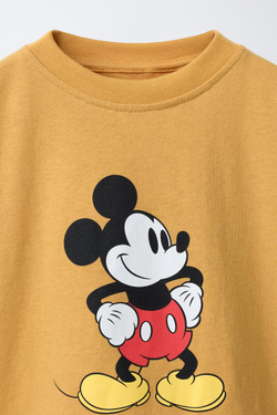ZARA ЛОНГСЛИВ С ПРИНТОМ MICKEY MOUSE © DISNEY, ГОРЧИЧНЫЙ