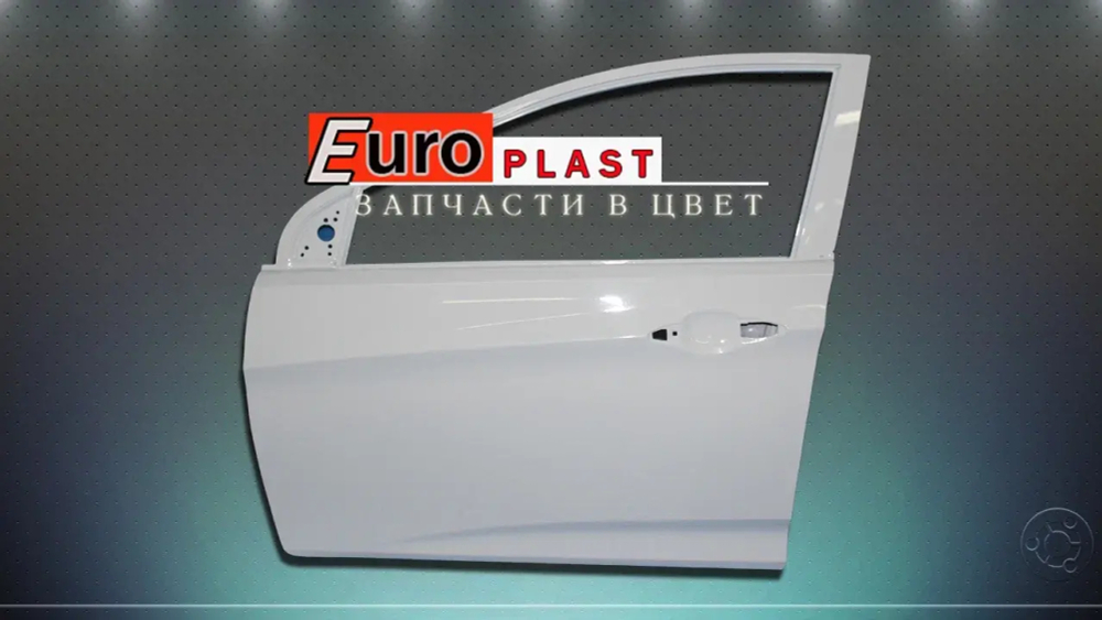 Белая левая дверь Хендай Солярис