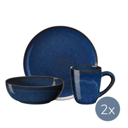 ASA - Набор для завтрака Saisons Midnight Blue на 2 персоны (6 шт.) / артикул   27141119 + 27303119 + 27061119  / GTIN