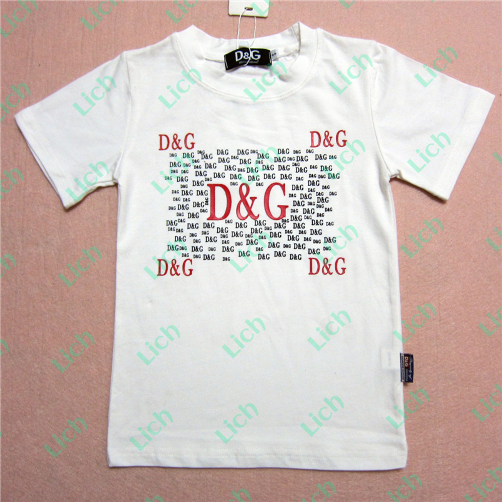 Футболка детская с контрастными аппликациями и принтами надписей